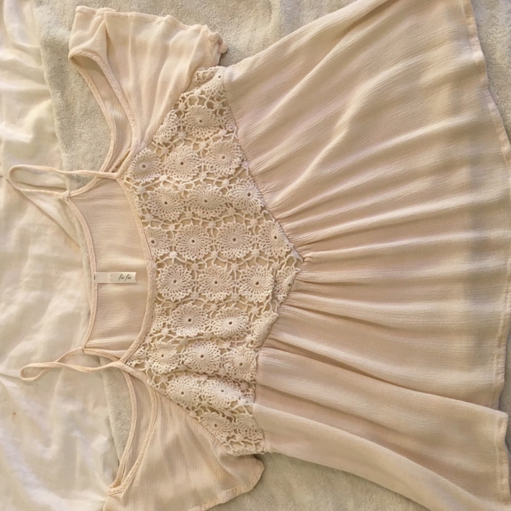 off the shoulder creamy shirt